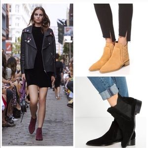 NEW REBECCA MINKOFF dark maroon suede ankle boot 7